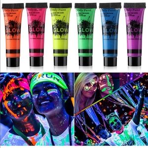 Glow In The Dark Face Body Paint (Set of 6)